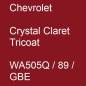 Preview: Chevrolet, Crystal Claret Tricoat, WA505Q / 89 / GBE.